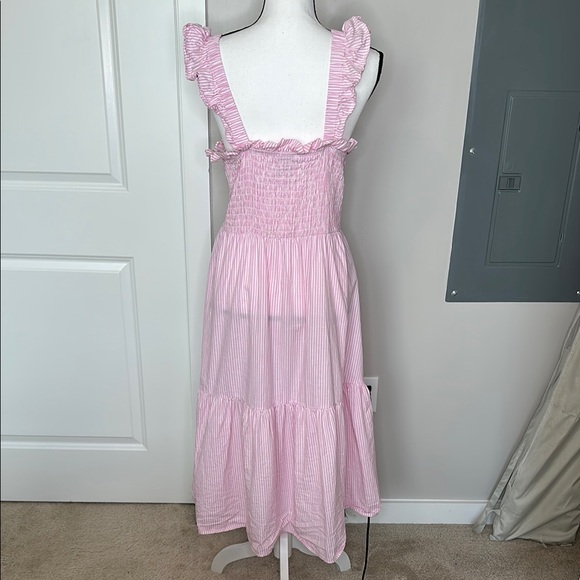 Eloquii Pink Ruffled Midi Cotton Sundress - Picture 2 of 7